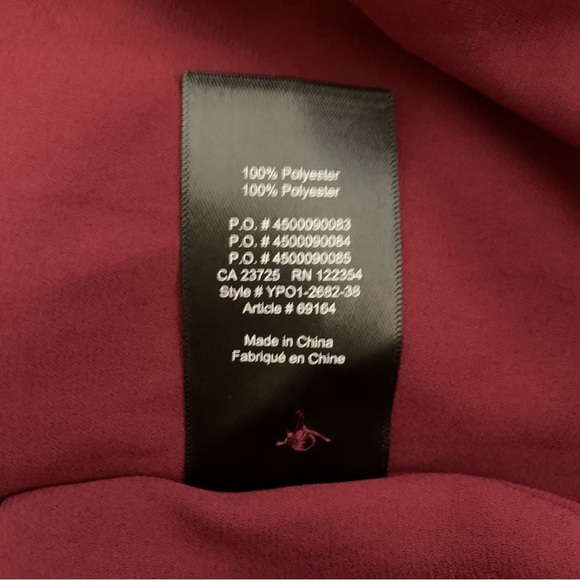 Babaton women’s semi-sheer burgundy button up blouse, size small - Picture 6 of 6